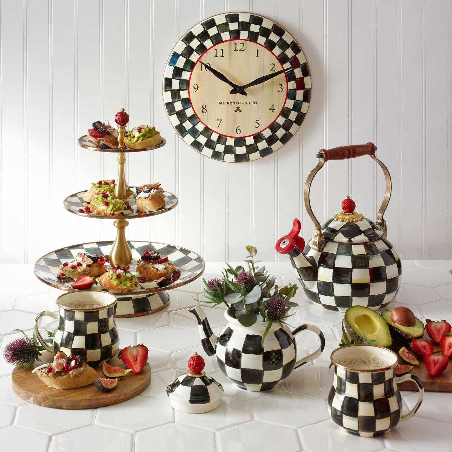 MacKenzie-Childs Courtly Check Whistling Tea Kettle